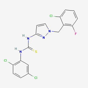 molecular formula C17H12Cl3FN4S B4769534 N-[1-(2-chloro-6-fluorobenzyl)-1H-pyrazol-3-yl]-N'-(2,5-dichlorophenyl)thiourea 