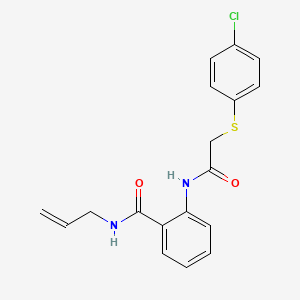 molecular formula C18H17ClN2O2S B4769567 N-allyl-2-({[(4-chlorophenyl)thio]acetyl}amino)benzamide 