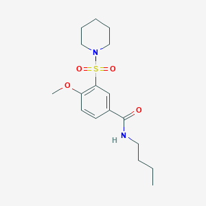 molecular formula C17H26N2O4S B4769622 N-butyl-4-methoxy-3-(piperidin-1-ylsulfonyl)benzamide 