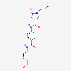 molecular formula C22H32N4O4 B4769633 1-butyl-N-(4-{[2-(morpholin-4-yl)ethyl]carbamoyl}phenyl)-5-oxopyrrolidine-3-carboxamide 