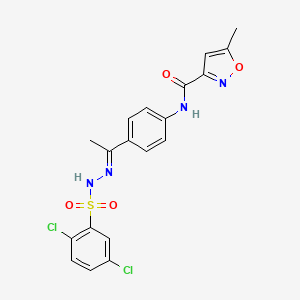 molecular formula C19H16Cl2N4O4S B4769654 N-(4-{N-[(2,5-dichlorophenyl)sulfonyl]ethanehydrazonoyl}phenyl)-5-methyl-3-isoxazolecarboxamide 