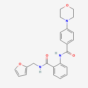 molecular formula C23H23N3O4 B4769680 N-(2-furylmethyl)-2-{[4-(4-morpholinyl)benzoyl]amino}benzamide 