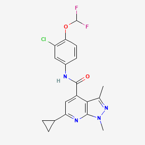 molecular formula C19H17ClF2N4O2 B4769709 N-[3-chloro-4-(difluoromethoxy)phenyl]-6-cyclopropyl-1,3-dimethyl-1H-pyrazolo[3,4-b]pyridine-4-carboxamide 
