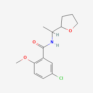 molecular formula C14H18ClNO3 B4769736 5-chloro-2-methoxy-N-[1-(oxolan-2-yl)ethyl]benzamide 