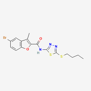molecular formula C16H16BrN3O2S2 B4769755 5-bromo-N-[5-(butylthio)-1,3,4-thiadiazol-2-yl]-3-methyl-1-benzofuran-2-carboxamide 