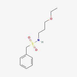 molecular formula C12H19NO3S B4769794 N-(3-ethoxypropyl)-1-phenylmethanesulfonamide 