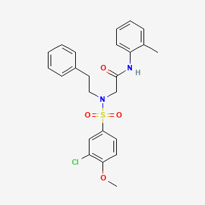 molecular formula C24H25ClN2O4S B4769816 N-(2-METHYLPHENYL)-2-[N-(2-PHENYLETHYL)3-CHLORO-4-METHOXYBENZENESULFONAMIDO]ACETAMIDE 