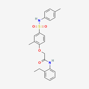 molecular formula C24H26N2O4S B4769829 N-(2-ethylphenyl)-2-(2-methyl-4-{[(4-methylphenyl)amino]sulfonyl}phenoxy)acetamide 