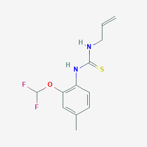 molecular formula C12H14F2N2OS B4769863 N-allyl-N'-[2-(difluoromethoxy)-4-methylphenyl]thiourea 