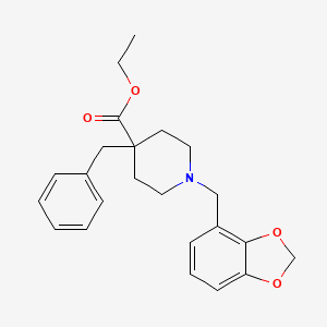 molecular formula C23H27NO4 B4769887 ethyl 1-(1,3-benzodioxol-4-ylmethyl)-4-benzyl-4-piperidinecarboxylate 