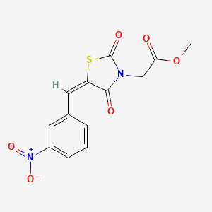 molecular formula C13H10N2O6S B4769900 methyl [(5E)-5-(3-nitrobenzylidene)-2,4-dioxo-1,3-thiazolidin-3-yl]acetate 