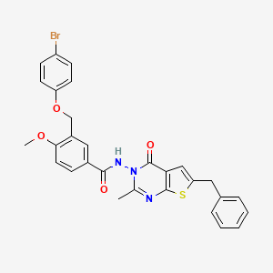 molecular formula C29H24BrN3O4S B4769990 N-(6-benzyl-2-methyl-4-oxothieno[2,3-d]pyrimidin-3(4H)-yl)-3-[(4-bromophenoxy)methyl]-4-methoxybenzamide 