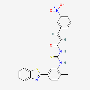 molecular formula C24H18N4O3S2 B4770078 N-({[5-(1,3-benzothiazol-2-yl)-2-methylphenyl]amino}carbonothioyl)-3-(3-nitrophenyl)acrylamide 