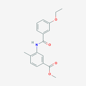 molecular formula C18H19NO4 B4770105 methyl 3-[(3-ethoxybenzoyl)amino]-4-methylbenzoate 