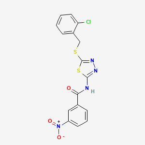molecular formula C16H11ClN4O3S2 B4770262 N-(5-{[(2-CHLOROPHENYL)METHYL]SULFANYL}-1,3,4-THIADIAZOL-2-YL)-3-NITROBENZAMIDE 