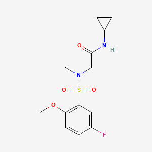 molecular formula C13H17FN2O4S B4770278 N-CYCLOPROPYL-2-(N-METHYL5-FLUORO-2-METHOXYBENZENESULFONAMIDO)ACETAMIDE 