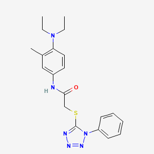 molecular formula C20H24N6OS B4770354 N-[4-(diethylamino)-3-methylphenyl]-2-(1-phenyltetrazol-5-yl)sulfanylacetamide 