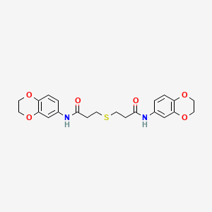 molecular formula C22H24N2O6S B4770486 3,3'-sulfanediylbis[N-(2,3-dihydro-1,4-benzodioxin-6-yl)propanamide] 