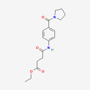 molecular formula C17H22N2O4 B4770544 Ethyl 4-oxo-4-{[4-(pyrrolidin-1-ylcarbonyl)phenyl]amino}butanoate 