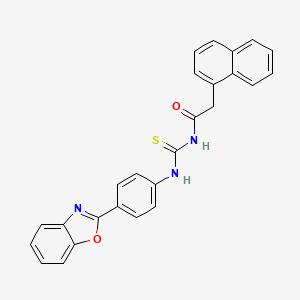 molecular formula C26H19N3O2S B4770610 N-[[4-(1,3-benzoxazol-2-yl)phenyl]carbamothioyl]-2-naphthalen-1-ylacetamide 
