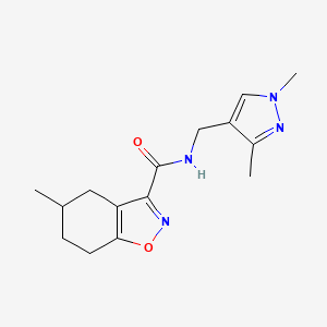 molecular formula C15H20N4O2 B4770668 N-[(1,3-dimethyl-1H-pyrazol-4-yl)methyl]-5-methyl-4,5,6,7-tetrahydro-1,2-benzoxazole-3-carboxamide CAS No. 1005629-51-5