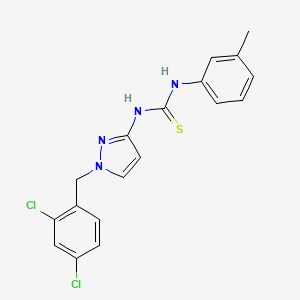 molecular formula C18H16Cl2N4S B4770712 N-[1-(2,4-dichlorobenzyl)-1H-pyrazol-3-yl]-N'-(3-methylphenyl)thiourea 