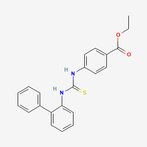 molecular formula C22H20N2O2S B4770728 ethyl 4-{[(2-biphenylylamino)carbonothioyl]amino}benzoate 