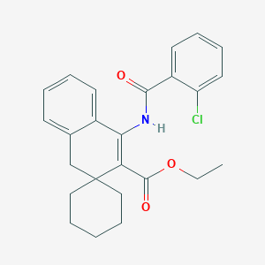 molecular formula C25H26ClNO3 B4770768 ethyl 1-[(2-chlorobenzoyl)amino]spiro[4H-naphthalene-3,1'-cyclohexane]-2-carboxylate 