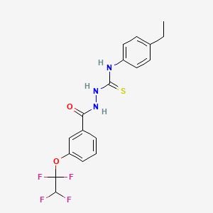molecular formula C18H17F4N3O2S B4770774 N~1~-(4-ETHYLPHENYL)-2-[3-(1,1,2,2-TETRAFLUOROETHOXY)BENZOYL]-1-HYDRAZINECARBOTHIOAMIDE 