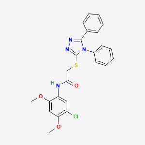 molecular formula C24H21ClN4O3S B4770952 N-(5-chloro-2,4-dimethoxyphenyl)-2-[(4,5-diphenyl-4H-1,2,4-triazol-3-yl)sulfanyl]acetamide 