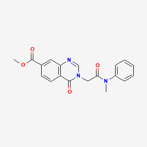molecular formula C19H17N3O4 B4770954 Methyl 3-(2-(methyl(phenyl)amino)-2-oxoethyl)-4-oxo-3,4-dihydroquinazoline-7-carboxylate 