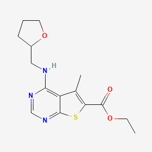 molecular formula C15H19N3O3S B4771268 Ethyl 5-methyl-4-(oxolan-2-ylmethylamino)thieno[2,3-d]pyrimidine-6-carboxylate 
