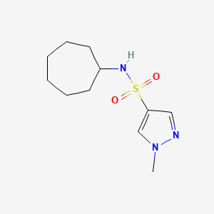 molecular formula C11H19N3O2S B4771287 N~4~-CYCLOHEPTYL-1-METHYL-1H-PYRAZOLE-4-SULFONAMIDE 