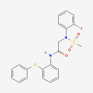 molecular formula C21H19FN2O3S2 B4771301 N~2~-(2-fluorophenyl)-N~2~-(methylsulfonyl)-N-[2-(phenylsulfanyl)phenyl]glycinamide 