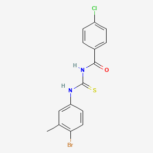 molecular formula C15H12BrClN2OS B4771367 N-[(4-bromo-3-methylphenyl)carbamothioyl]-4-chlorobenzamide 