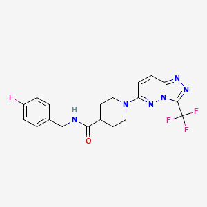 molecular formula C19H18F4N6O B4771375 N-(4-fluorobenzyl)-1-[3-(trifluoromethyl)[1,2,4]triazolo[4,3-b]pyridazin-6-yl]piperidine-4-carboxamide 