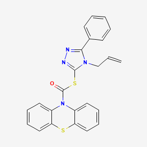 molecular formula C24H18N4OS2 B4771437 S-[5-phenyl-4-(prop-2-en-1-yl)-4H-1,2,4-triazol-3-yl] 10H-phenothiazine-10-carbothioate 
