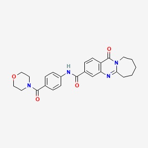molecular formula C25H26N4O4 B4771606 N-[4-(MORPHOLINOCARBONYL)PHENYL]-12-OXO-6,7,8,9,10,12-HEXAHYDROAZEPINO[2,1-B]QUINAZOLINE-3-CARBOXAMIDE 
