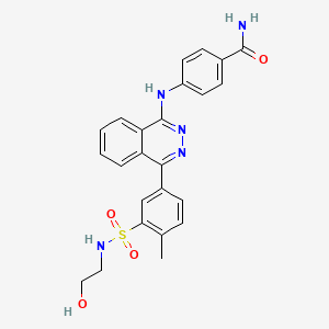 molecular formula C24H23N5O4S B4771612 4-[(4-{3-[(2-Hydroxyethyl)sulfamoyl]-4-methylphenyl}phthalazin-1-yl)amino]benzamide 