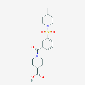 molecular formula C19H26N2O5S B4771650 1-[3-(4-Methylpiperidin-1-yl)sulfonylbenzoyl]piperidine-4-carboxylic acid 