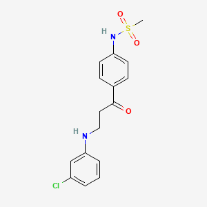 molecular formula C16H17ClN2O3S B4771662 N-[4-[3-(3-chloroanilino)propanoyl]phenyl]methanesulfonamide 
