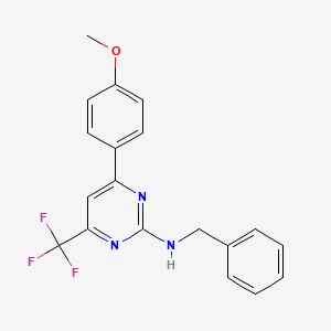 molecular formula C19H16F3N3O B4771665 N-benzyl-4-(4-methoxyphenyl)-6-(trifluoromethyl)pyrimidin-2-amine 
