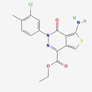 molecular formula C16H14ClN3O3S B4771798 ETHYL 5-AMINO-3-(3-CHLORO-4-METHYLPHENYL)-4-OXO-3H,4H-THIENO[3,4-D]PYRIDAZINE-1-CARBOXYLATE 