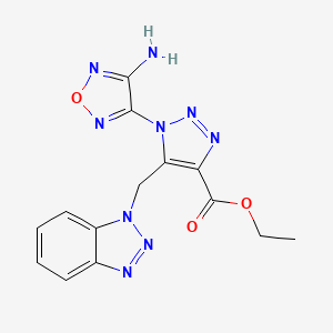 molecular formula C14H13N9O3 B4771970 ethyl 1-(4-amino-1,2,5-oxadiazol-3-yl)-5-(1H-benzotriazol-1-ylmethyl)-1H-1,2,3-triazole-4-carboxylate CAS No. 5758-18-9