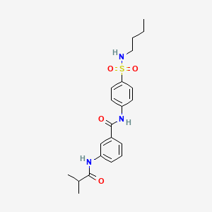 molecular formula C21H27N3O4S B4772043 N-[4-(BUTYLSULFAMOYL)PHENYL]-3-(2-METHYLPROPANAMIDO)BENZAMIDE 