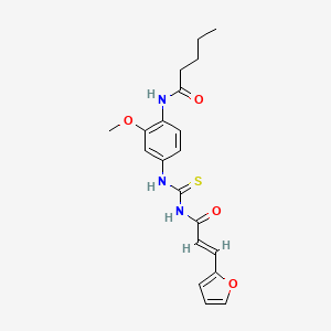 molecular formula C20H23N3O4S B4772086 N-[4-({[(2E)-3-(furan-2-yl)prop-2-enoyl]carbamothioyl}amino)-2-methoxyphenyl]pentanamide 