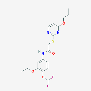 molecular formula C18H21F2N3O4S B4772167 N~1~-[4-(DIFLUOROMETHOXY)-3-ETHOXYPHENYL]-2-[(4-PROPOXY-2-PYRIMIDINYL)SULFANYL]ACETAMIDE 