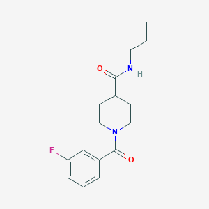 molecular formula C16H21FN2O2 B4772219 1-(3-fluorobenzoyl)-N-propylpiperidine-4-carboxamide 