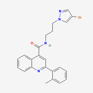 molecular formula C23H21BrN4O B4772226 N-[3-(4-bromo-1H-pyrazol-1-yl)propyl]-2-(2-methylphenyl)quinoline-4-carboxamide 
