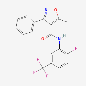 molecular formula C18H12F4N2O2 B4772439 N-[2-FLUORO-5-(TRIFLUOROMETHYL)PHENYL]-5-METHYL-3-PHENYL-12-OXAZOLE-4-CARBOXAMIDE 